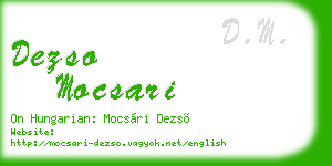 dezso mocsari business card