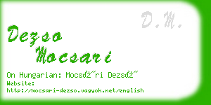 dezso mocsari business card
